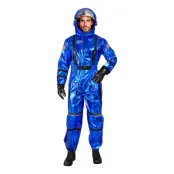Astronaut Blå Metallic Herr Maskeraddräkt - Small