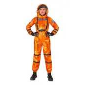 Astronaut Orange Metallic Dam Maskeraddräkt - Medium