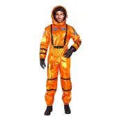Astronaut Orange Metallic Herr Maskeraddräkt - X-Large