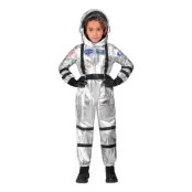 Astronaut Silver Metallic Barn Maskeraddräkt - Large