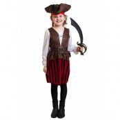 Barndräkt, randig piratklänning 110/116 cl