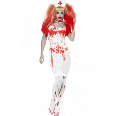 Blodig Sjuksköterska Maskeraddräkt M