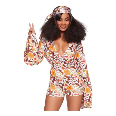 Boogie Kort Jumpsuit Deluxe Maskeraddräkt - Large