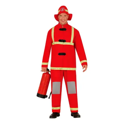 Brandman Röd Maskeraddräkt - Medium