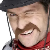 Brun Cowboy Mustasch