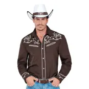 Brun Western Skjorta Herr - XX-Large