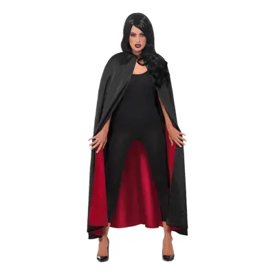 Cape Vändbar Svart/Röd - One size