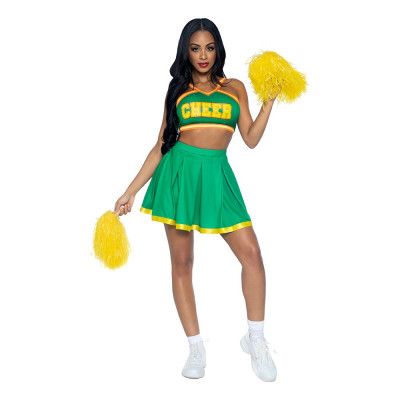 Cheerleader Grön Deluxe Maskeraddräkt - Medium/Large