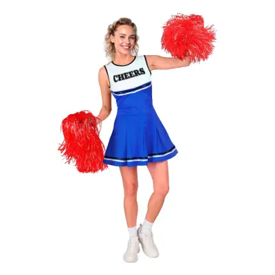 Cheerleader Klänning Blå Maskeraddräkt - X-Small