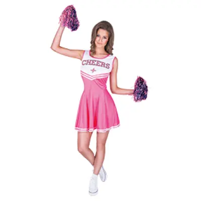 Cheerleader Rosa Maskeraddräkt M