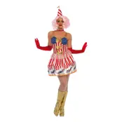 Clown Karusell Klänning Deluxe Maskeraddräkt - Small