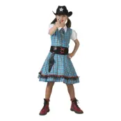 Cowboy Klänning Blå Barn Maskeraddräkt - X-Small