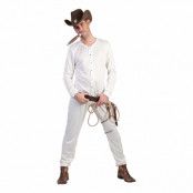 Cowboy Underställ Vit Maskeraddräkt - Medium