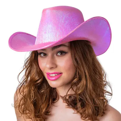 Cowboyhatt Rosa Färgskimrande - One size
