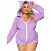 Cuddle Kitty - Mjuk bodysuit med huva - Plus Sizes
