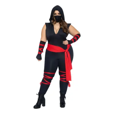 Dödlig Ninja Plus-size Deluxe Maskeraddräkt - X-Large/XX-Large