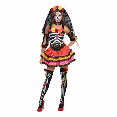 Day of the Dead Dam Maskeraddräkt - Small