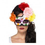 Day of the Dead Halvmåne Ögonmask med Rosor - One size