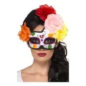 Day of the Dead Halvmåne Ögonmask med Rosor - One size