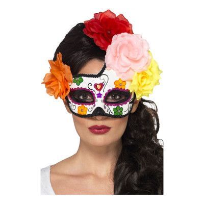 Day of the Dead Halvmåne Ögonmask med Rosor - One size