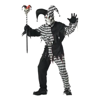 Den Elake Gycklaren Svart/Vit Maskeraddräkt - Small