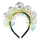 Diadem Discokulor med Glitter - One size