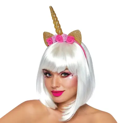 Diadem Enhörning Guld Deluxe