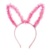 Diadem Kaninöron Glitter Rosa