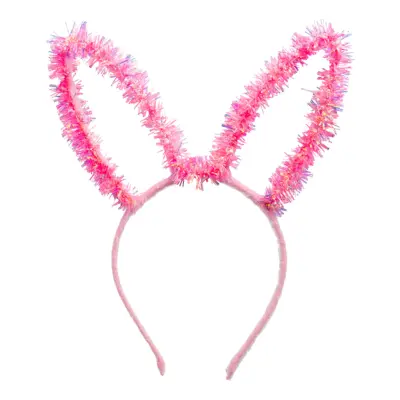 Diadem Kaninöron Glitter Rosa