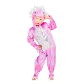 Disco Dinosaurie Rosa Jumpsuit Barn Maskeraddräkt - Medium