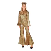 Disco Jumpsuit Guld Deluxe Maskeraddräkt - Medium