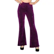 Discobyxor Utsvängda Glitter Mörkrosa Dam - Medium