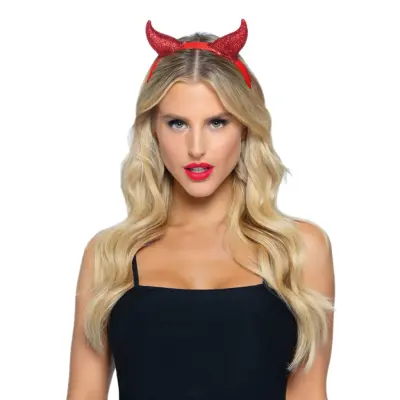 Djävulshorn Glittriga Röd - One size