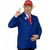 Donald Trump Set med Kostymjacka, Keps, Slips och Pin