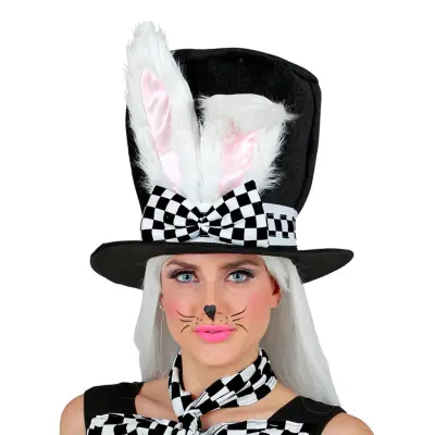 Höghatt med Böjbara Kaninöron - One size