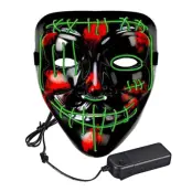 El Wire Purge 2 LED Mask - Mörkgrön
