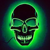 El Wire Skull LED Mask - Grön