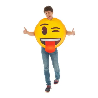Emoji Tunga Maskeraddräkt - One size