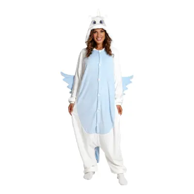 Enhörning Kigurumi Blå Maskeraddräkt - One size