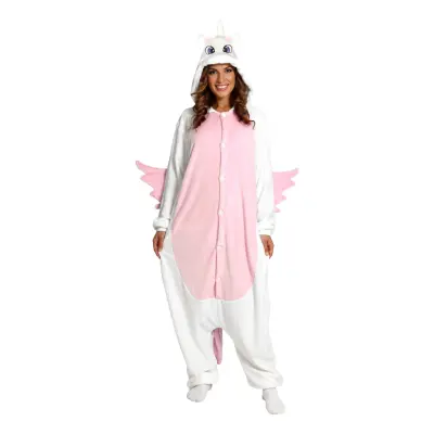 Enhörning Kigurumi Rosa Maskeraddräkt - One size