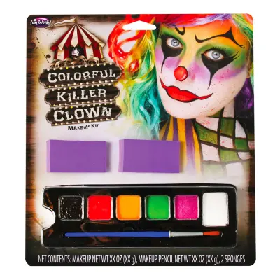 Färgglad Mördarclown Sminkset