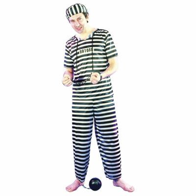 Fånge Randig Maskeraddräkt - Onesize