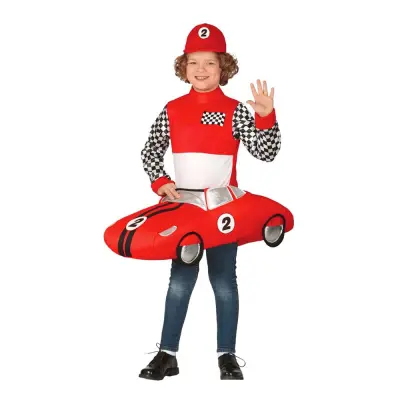 F1-förare med Bil Barn Maskeraddräkt - Medium