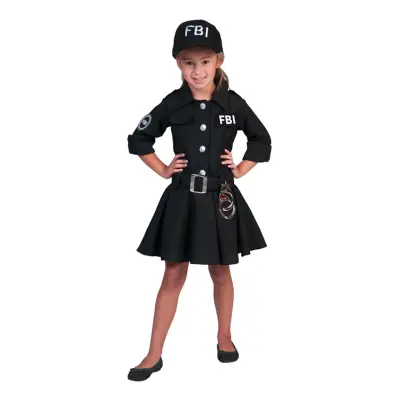 FBI Agent Klänning Barn Maskeraddräkt - Medium