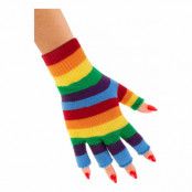 Fingerlösa Regnbågsfärgade Handskar - One size