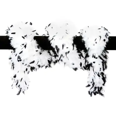 Fjäderboa Svart/Vit Deluxe