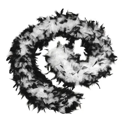 Fjäderboa Vit/Svart