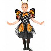 Fjärilsdräkt för barn med vingar och antenner