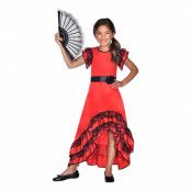 Flamenco Dansare Barn Maskeraddräkt - Medium