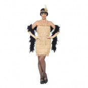 Flapper Guld Kort Maskeraddräkt - Large